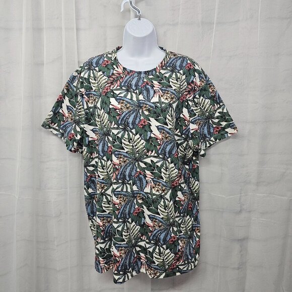 Aeropostale Green Blue Tropical Tee Shirt Beach Islands Summer L - Picture 1 of 10